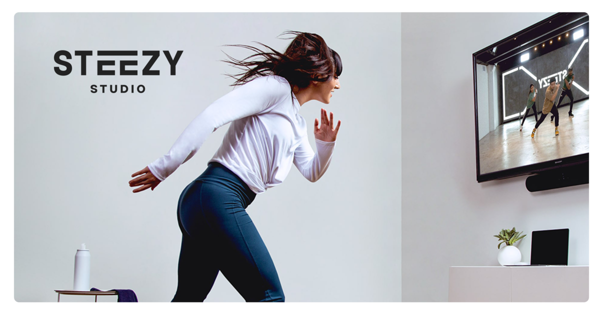 A woman dancing with the Steezy studio app