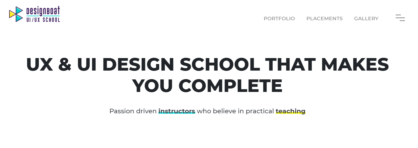 designboat website image for online tutoring platform case study